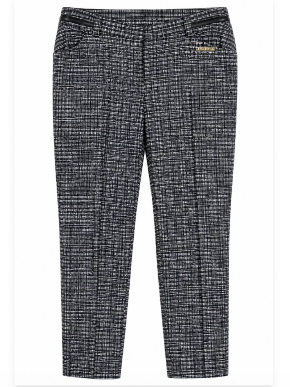 Anne Klein Black White Print Tapered Ankle Pants | Size 16